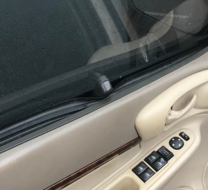 Door stop holding up the window